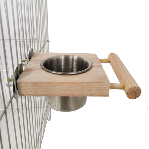 Comedero Para Pájaros, Soporte De Madera, Jaula Para Loros,
