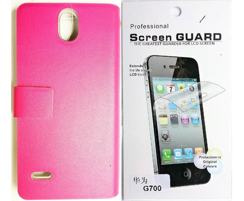 Huawei G700 Foro Agenda Fucsia + Lamina Protectora