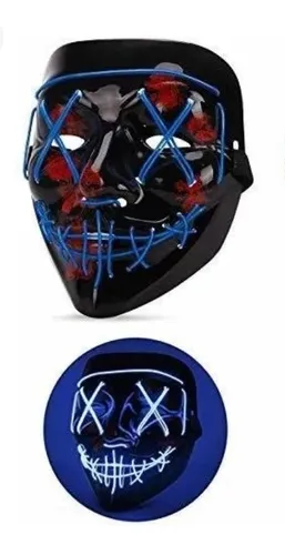 comprar Mascaras La Purga Luz Led Halloween + Batería Color Azul