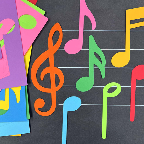 70 Piezas Notas Musicales Coloridas Para Decoración De Fiest Multicolor Nombre Del Diseño