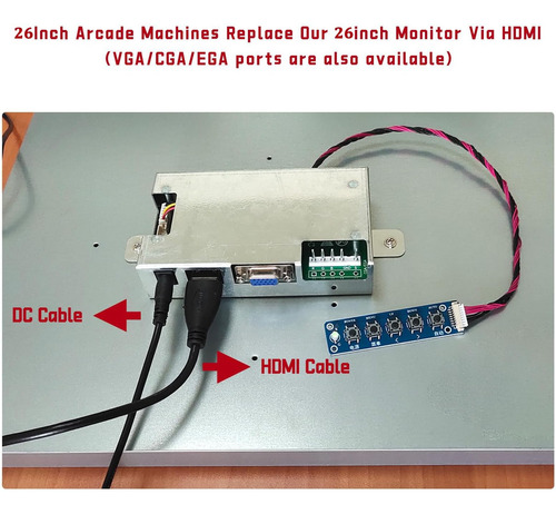 Unico Monitor Arcade De 26 Pulgadas, Monitor Lcd Para Juegos
