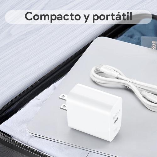 Cargador Tipo C Adaptador Carga Rapida 20w Blanco