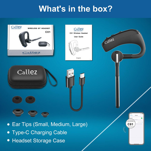 Auriculares Bluetooth Callez Para iPhone Android Con Cancela
