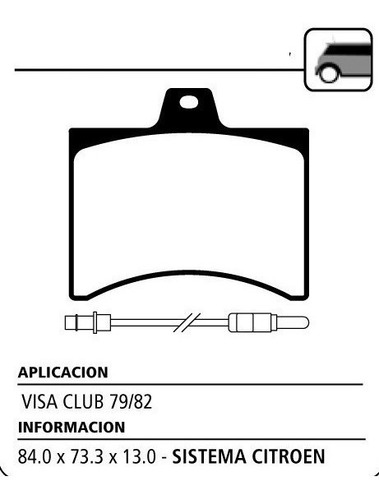 Juego Pastillas De Freno Litton P/ Citroen Visa Club 79-82