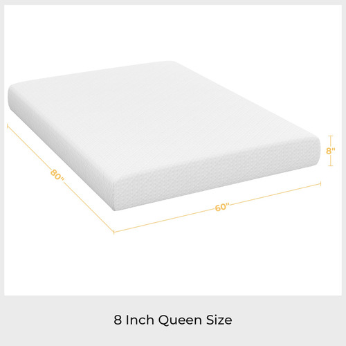 Colchón Queen 8 Pulgadas Espuma Viscoelástica Gel Refrescant