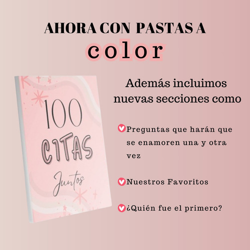 Agenda Libreta 100 Citas Juntos, Nueva Edición 2025 Blanco