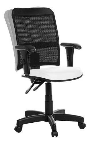 Cadeira Escritório Ergonômica Tela Com Braço Rv Cor:branco