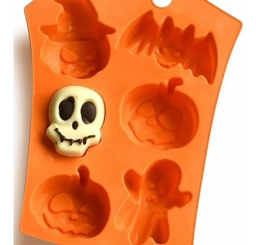 Molde Silicona Hallowen Fantasma Murcielago Calavera Zapallo