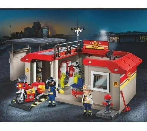 Playmobil Estacion Bomberos Portatil Int 5663 Orig Intek