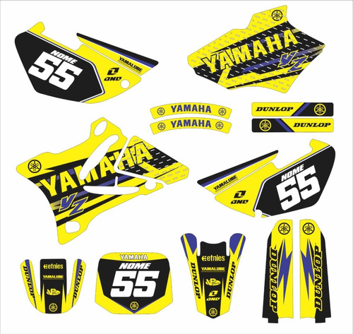 Adesivos Compatível Com Yz 85 02 13 20mm Amarelo Preto Lm109