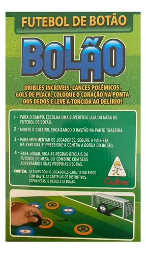 Jogo de Futebol de Botão - Bolão - 12 Times - Gulliver