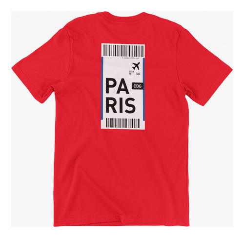 Playera Para Hombre Boleto De Avion Paris