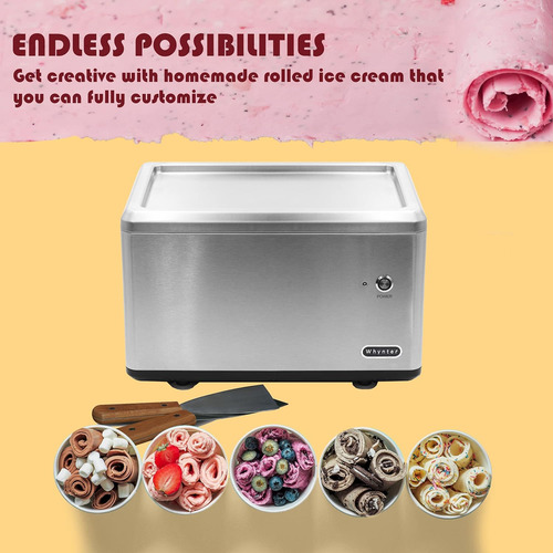 Maquina Para Hacer Rollos De Helado Whynter, De Acero Inox.