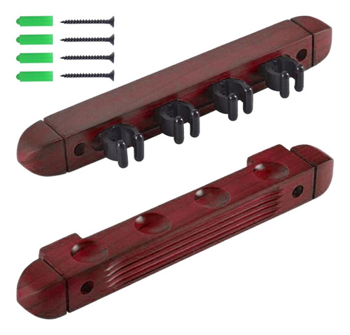 Pool Cue Rack Garra Soporte Para Caña De Pescar Madera Rojo