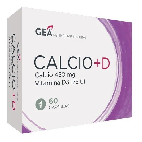 Gea Calcio + D Calcio 450 Mg Vitamina D3 175 Ui 60 Cápsulas