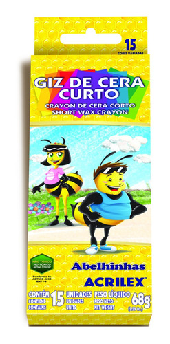 Crayones De Cera Corto Acrilex 15 Colores