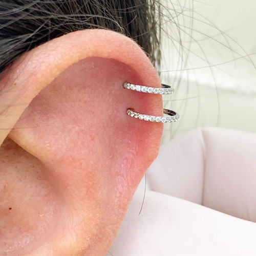 Imagen 3 de 6 de Piercing Argollita Micro Cristal Sw - Piercing Argentina ®