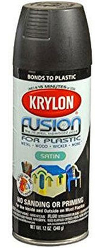 Pintura En Aerosol Krylon Plástico Negro Satinado 340g. S W