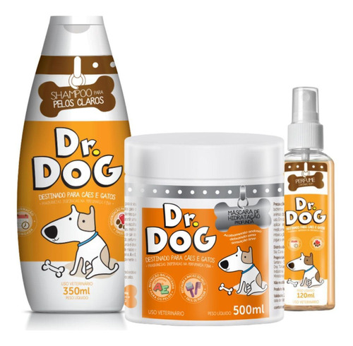 Kit Pet Dr. Dog Banho Em Casa Shampoo, Mascara E Perfume