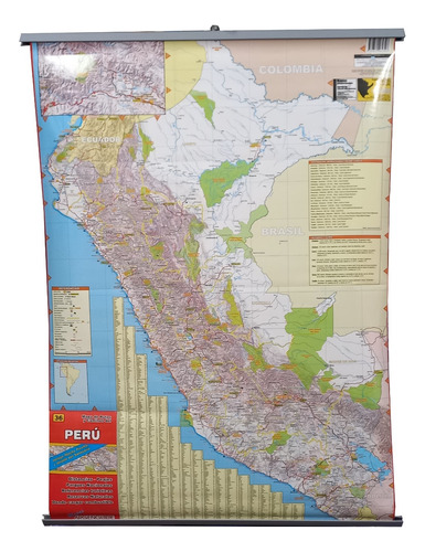 Mapa De Perú - Político - 80x60cm Plastificado Y Laminado