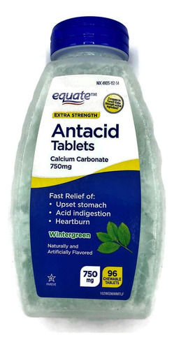 Equate Extra Strength Antacid Wintergreen 750 Mg 96 Tabletas