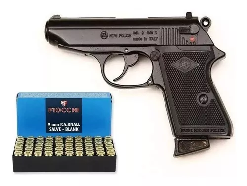 Pistola Fogueo 9mm Bruni Police Italiana Arma + 50 Balas