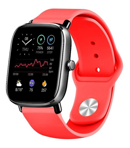 Correa Deportiva Lisa Premium Para Amazfit Gts 2 Mini Rojo Ml
