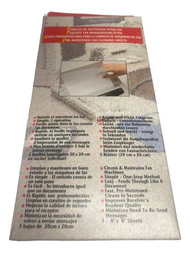Hoja Húmeda Limpieza De Toma Papel Fax / Impresora Láser