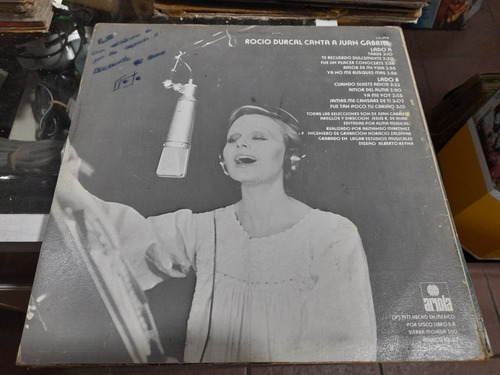 Lp Rocio Durcal Canta A Juan Gabriel Tarde Acetato,long Play (Usado)
