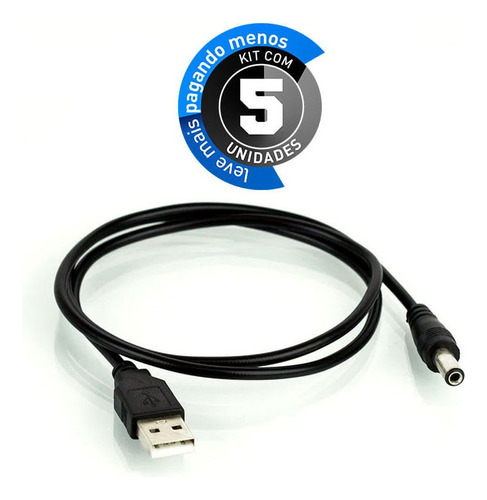 Cabos De Força Usb Para P4 Dc Power Plug - Kit Com 5