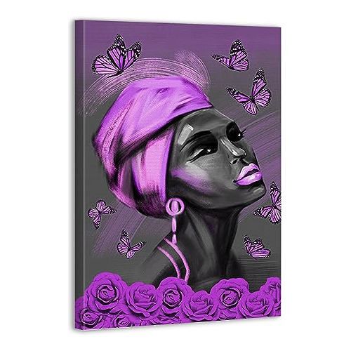 Arte De Pared De Lienzo Africano, Mujer Afroamericana  ...