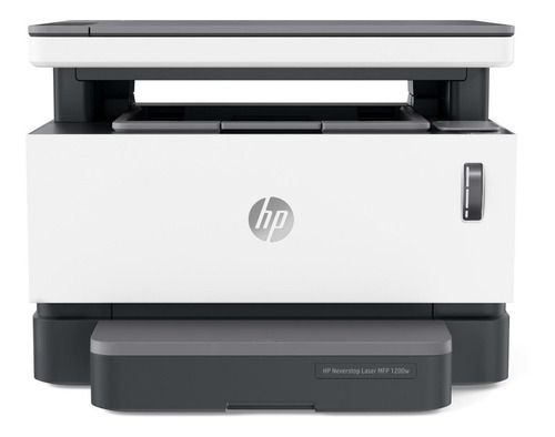 Impressora multifuncional HP Neverstop 1200W com wifi branca e cinza 110V - 127V