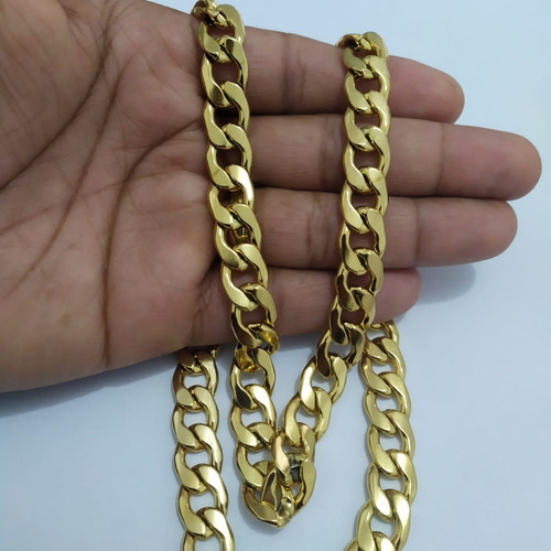 Imagem 6 de 10 de Corrente Masculina Dourada 70 Cm Garantia E Nota Fiscal