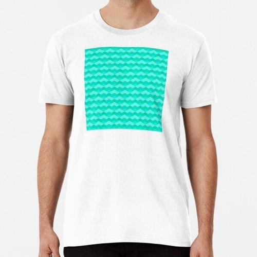 Remera Geometric Waves #5 - Fluorescent Green Algodon Premiu