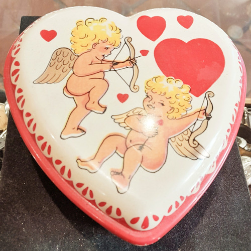 Caja Bombones Vintage San Valentin Querubín Cupido Corazon (Usado)