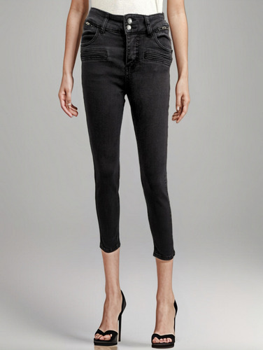 Jeans Marca  Io  (l) Color Negro Como Nuevo