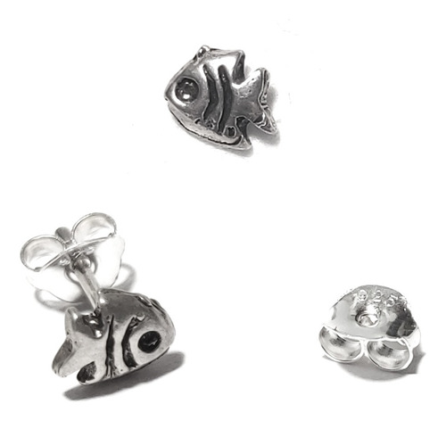 Aro Miniatura Solitario Plata 925 Pez Escalar Por Unidad