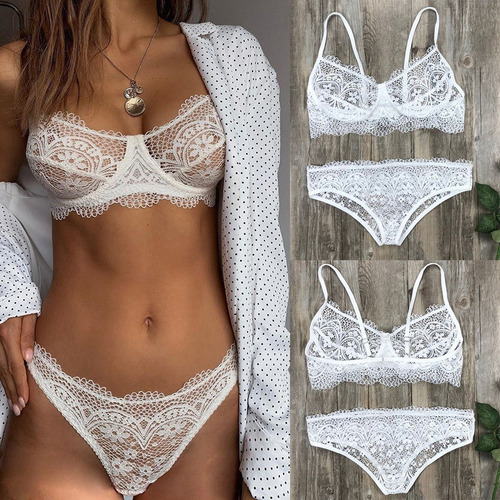 Las Mujeres De Encaje Lencería Sujetador Panty Ropa Interior