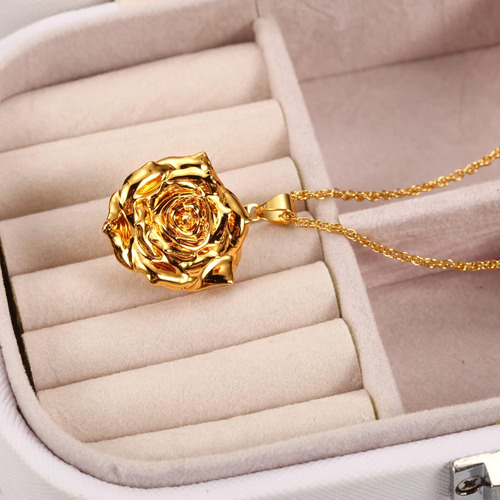 Collar Aliverose Oro Rosa Real Chapado Regalos Mujer