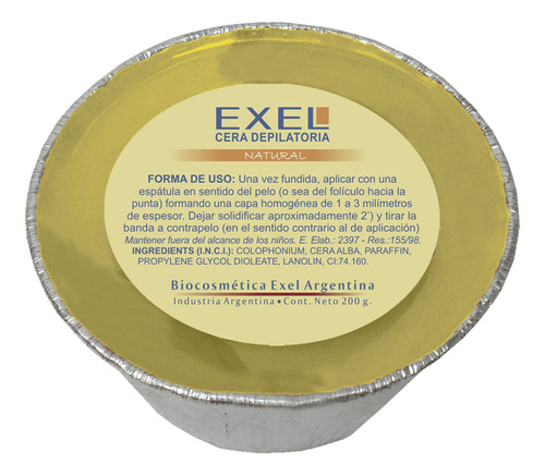 Cera Depilatoria Profesional Exel Elastica Natural 200g