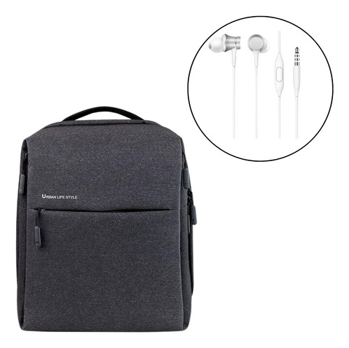 Mochila Mi Xiaomi City Backpack2 Gris + Audifono In-ear