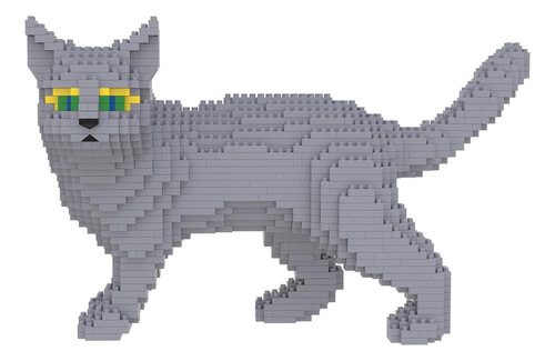 Larcele Cat Micro Building Blocks Animal Set, Diy Mini 3d Bu
