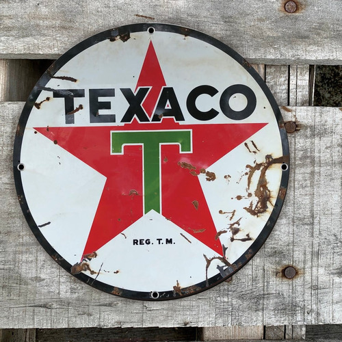 Placa Retrô Em Metal  - Texaco 1950