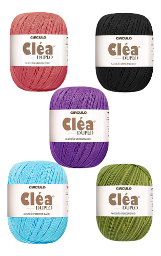 Linha Clea Duplo Circulo 508m - Diversas Cores Para Escolher 5 Novelos
