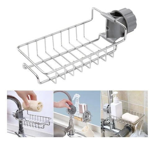 Organizador Porta Esponja Fregadero/ducha Acero Inoxidable