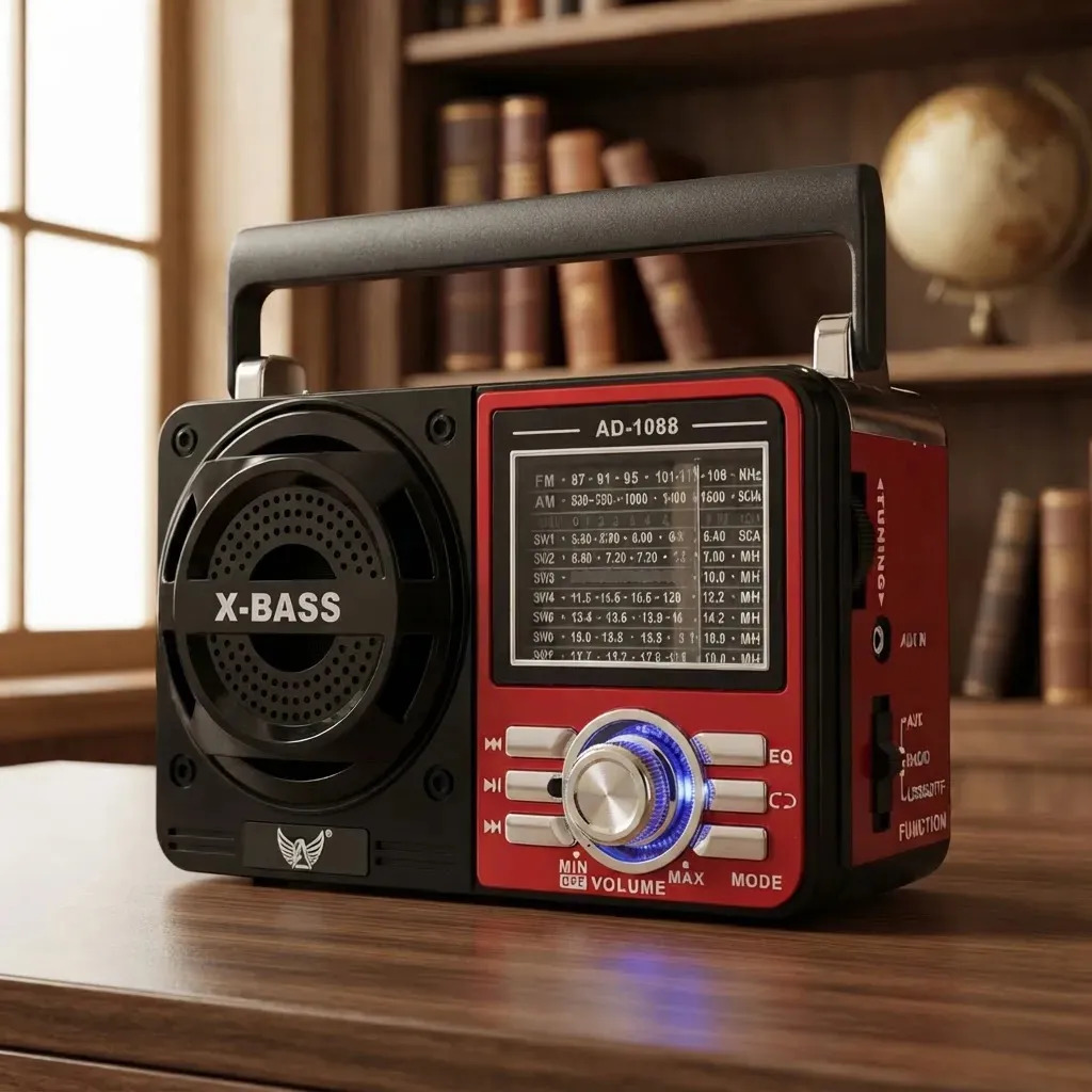 Rádio 9 Xtrad Radio Vintage analógico portátil cor vermelho