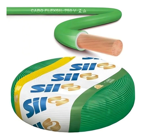 Cabo flexivel SIL Flexível 1x10mm² verde x 40m em rolo