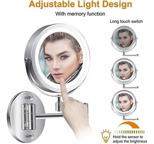 Espejo De Maquillaje Montado En La Pared, Aumento 1x 7x