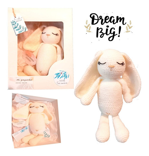 Imagen 7 de 7 de Muñeco Apego Tejido Crochet Amigurumi - En Caja Con Tarjetas