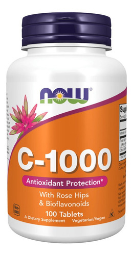 Vitamina C-1000 Now Foods 100 Comprimidos Importado